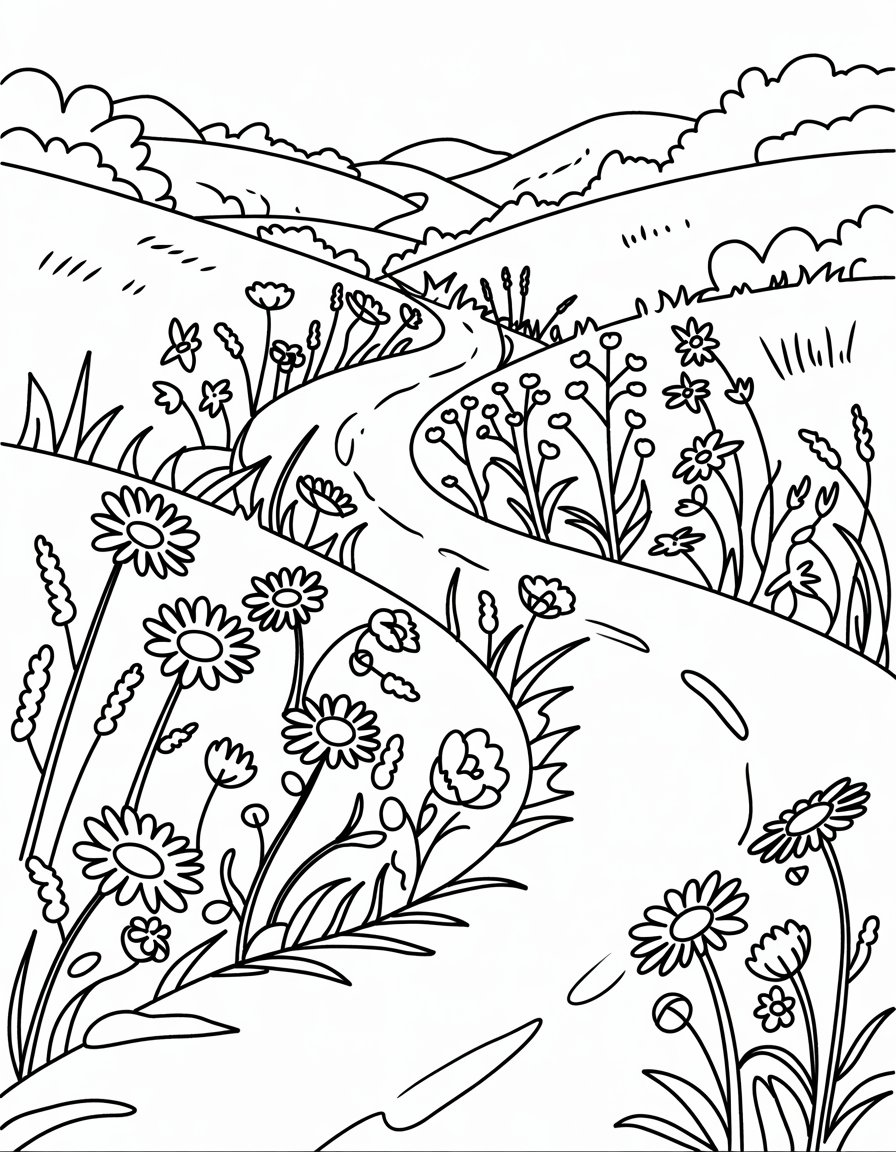 Roadside Wildflower Scene